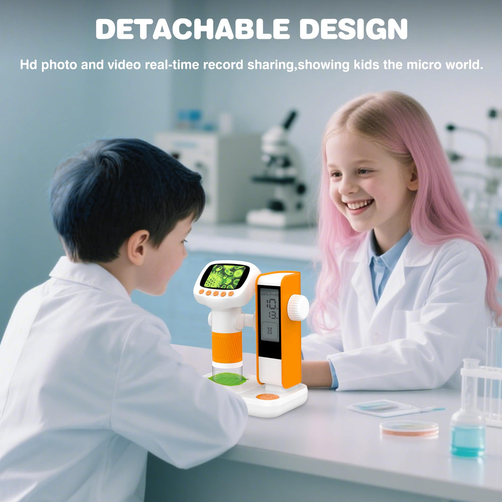 Coobest kid’s microscope features adjustable LED ring for bright colors.