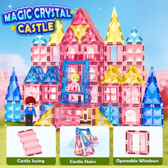 Coodoo Diamond magnetic tiles on table promoting hands-on exploration