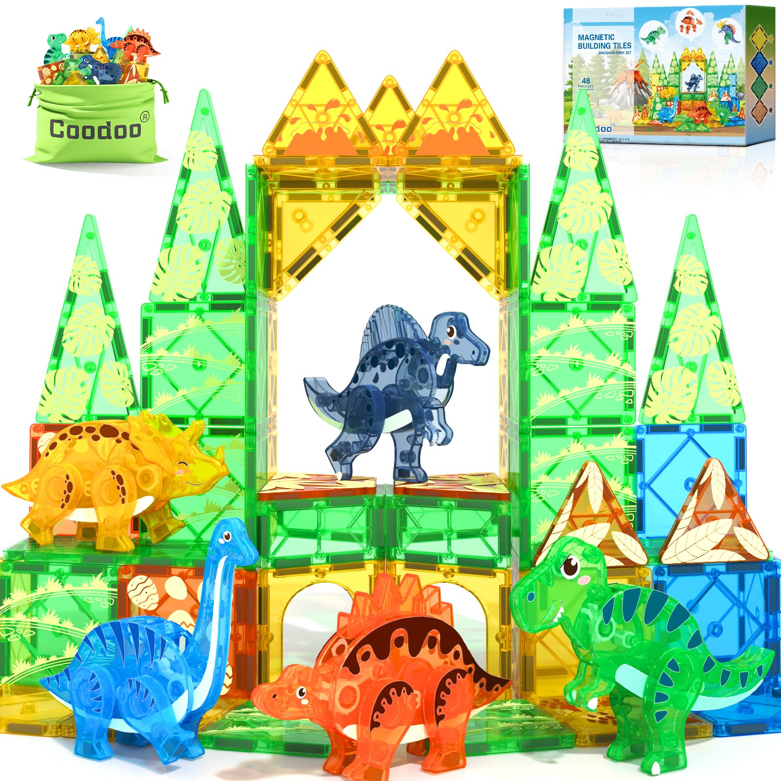 Coodoo Dinosaur Tiles show 3D movable dinos for dynamic pretend play