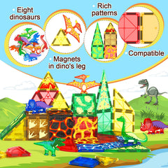 Coodoo dinosaur tiles with eight dinosaurs promote fine motor practice.