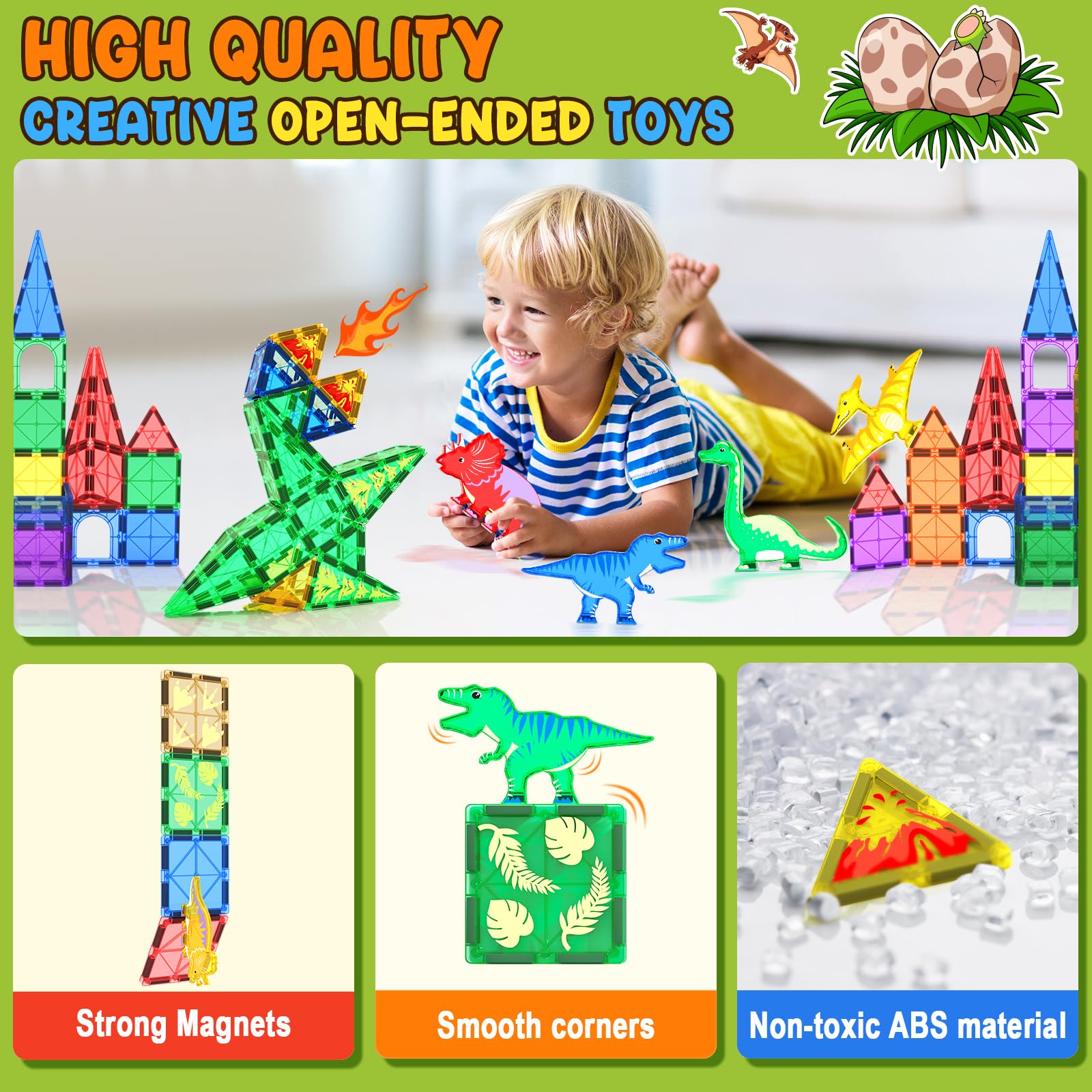 Coodoo Dinosaur Tiles in action offer versatile open-ended construction.
