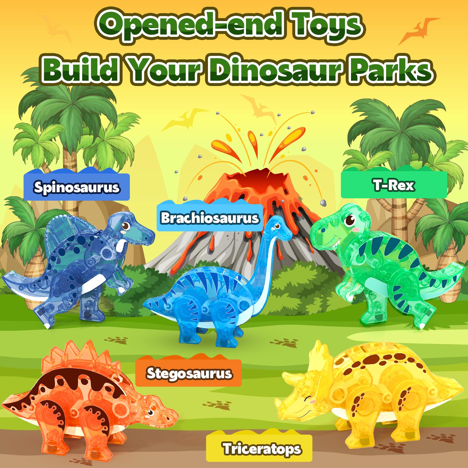 Coodoo Dinosaur Tiles Spinosaurus figures inspire creative mix-and-match dinos