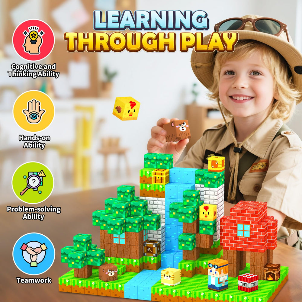 Coodoo grass, trunks, and leaves create natural scenery for play scenes.