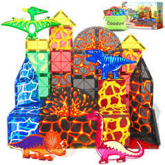 Coodoo Lava Dinosaur Tiles set with volcanic landscape for imaginative play
