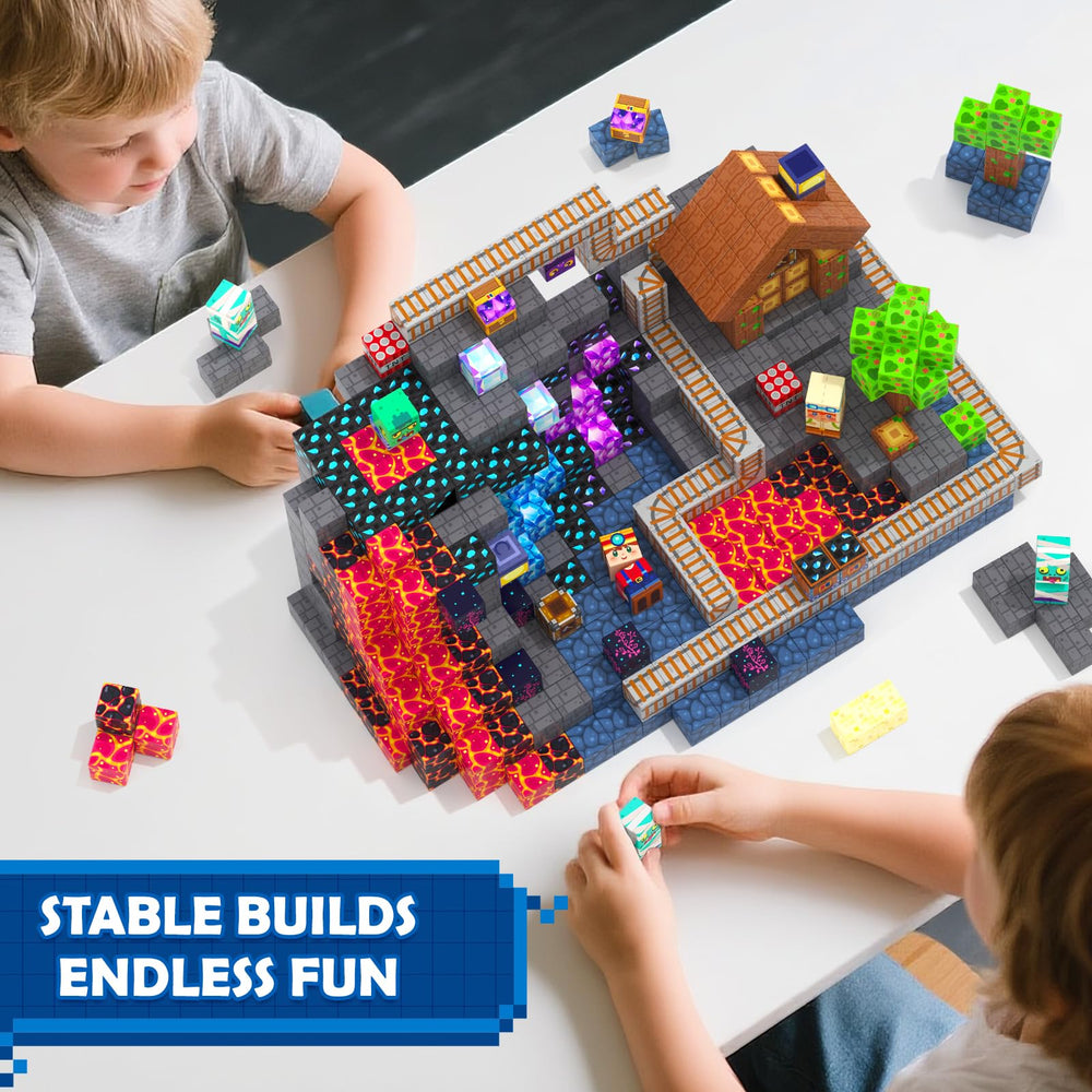 Coodoo diamonds and ores shimmer; magnets invite creative exploration and learning.