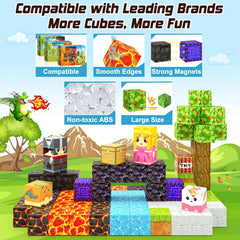 Coodoo Magnetic Blocks lava world showcases dynamic landscapes for storytelling.