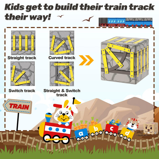Coodoo straight and curved track blocks enable flexible den layouts