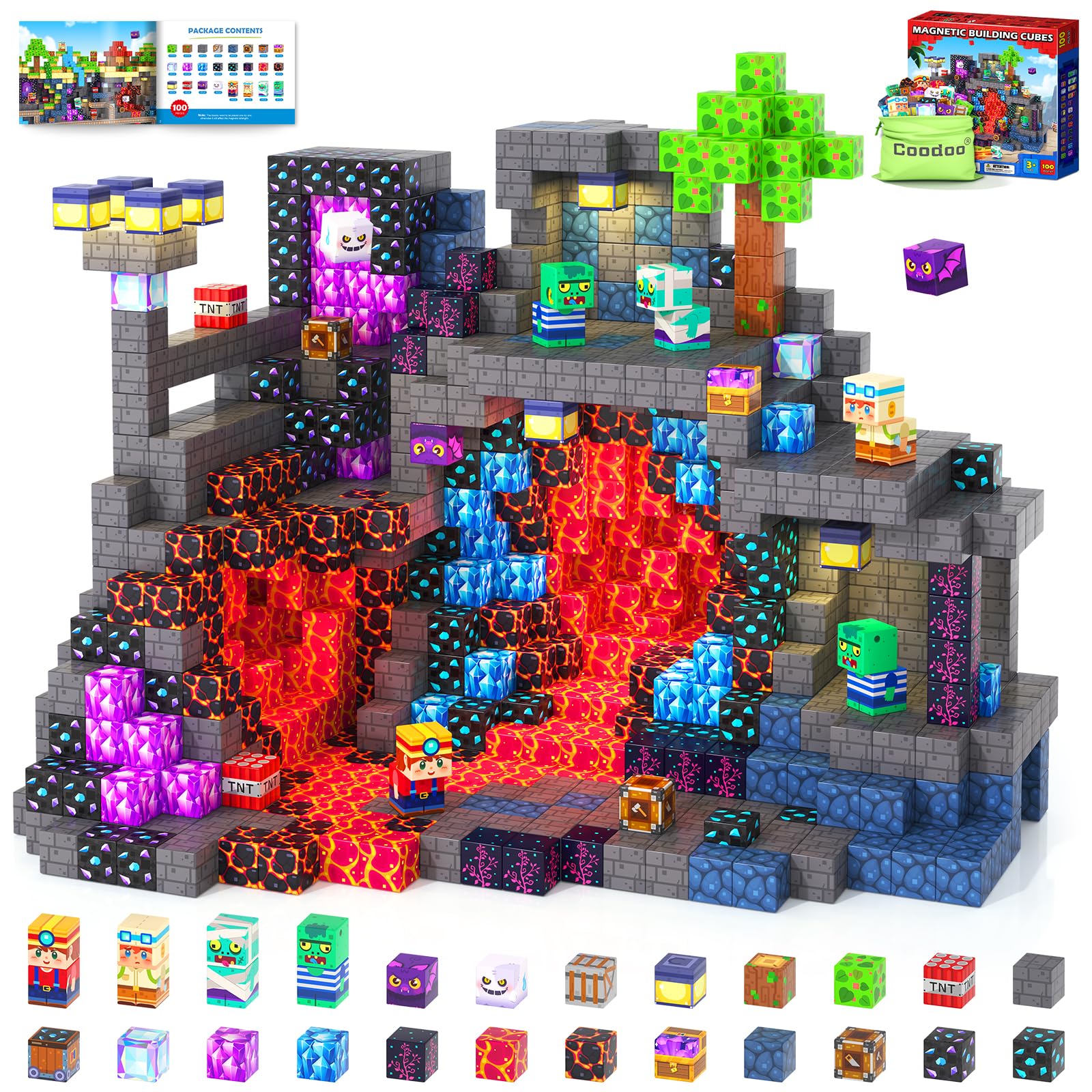 Coodoo Mine Magnet World blocks for kids; magnetic play sparks imagination.