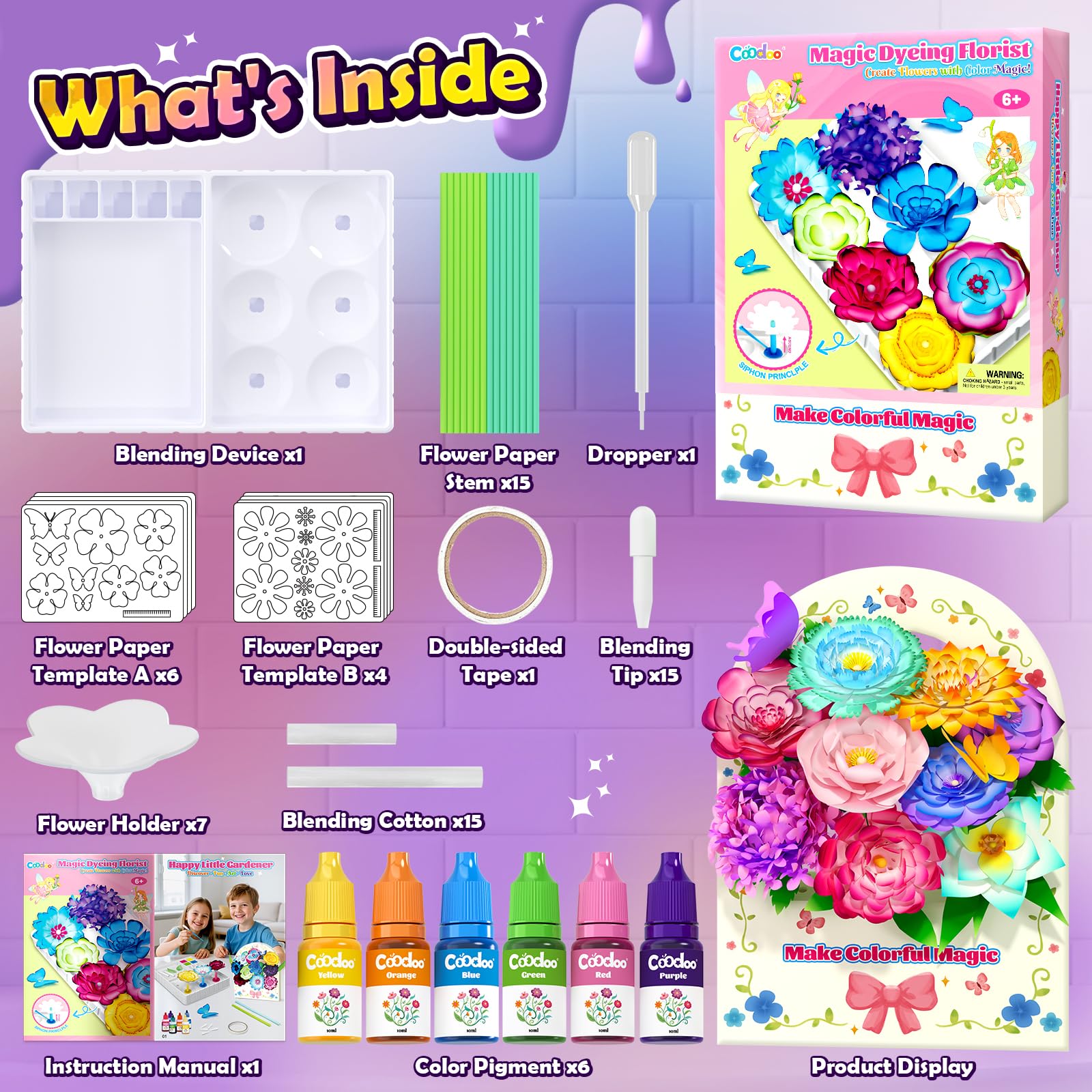 COODOO pre-cut flower templates simplify DIY crafting for kids.