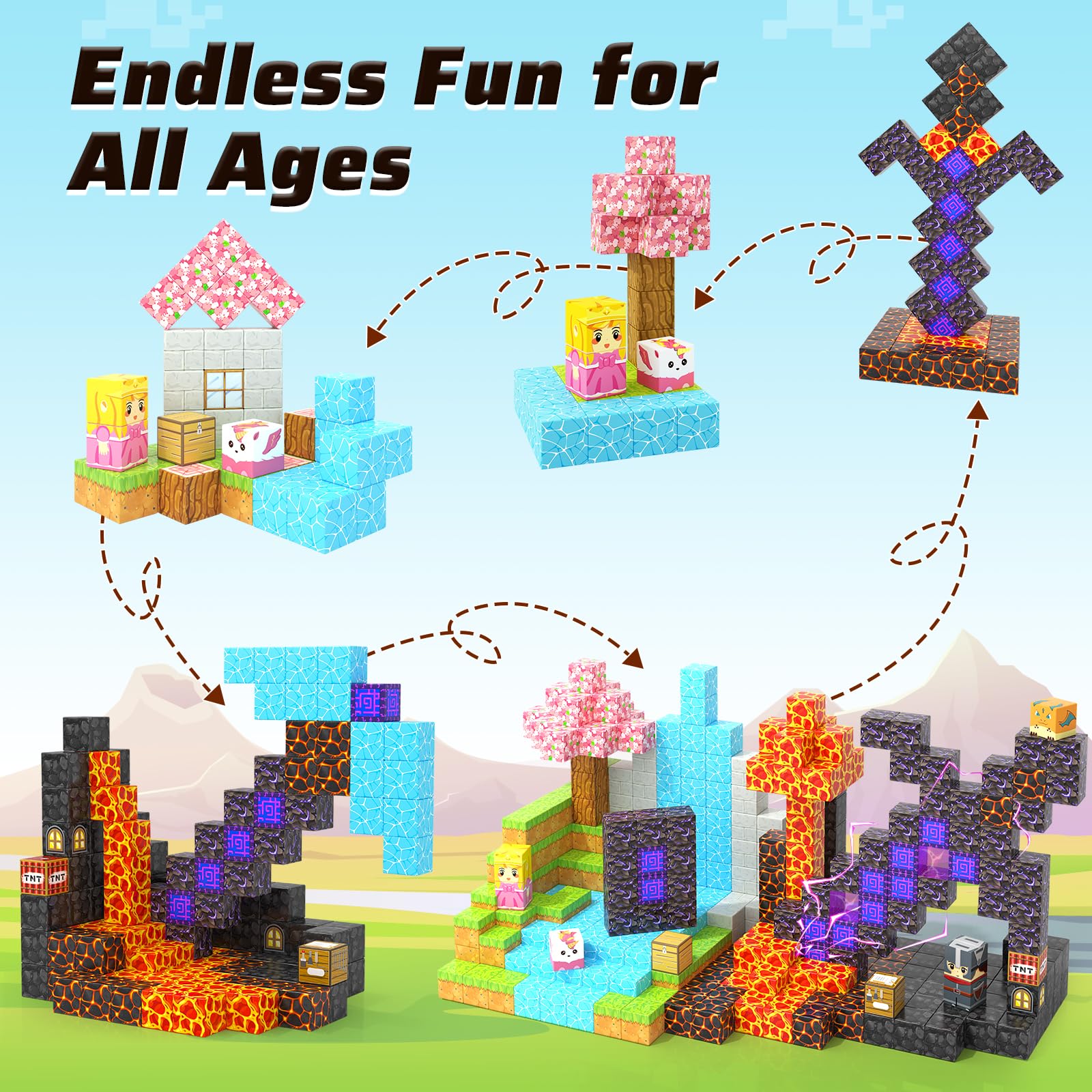 Coodoo safe magnetic blocks with sealed edges offer durable, kid-friendly design.