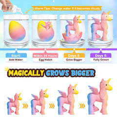 Coodoo unicorn hatching rainbow egg crack open reveals growing unicorn