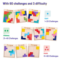Coogam 60-challenges diagram inside cover illustrating multiple solution paths.