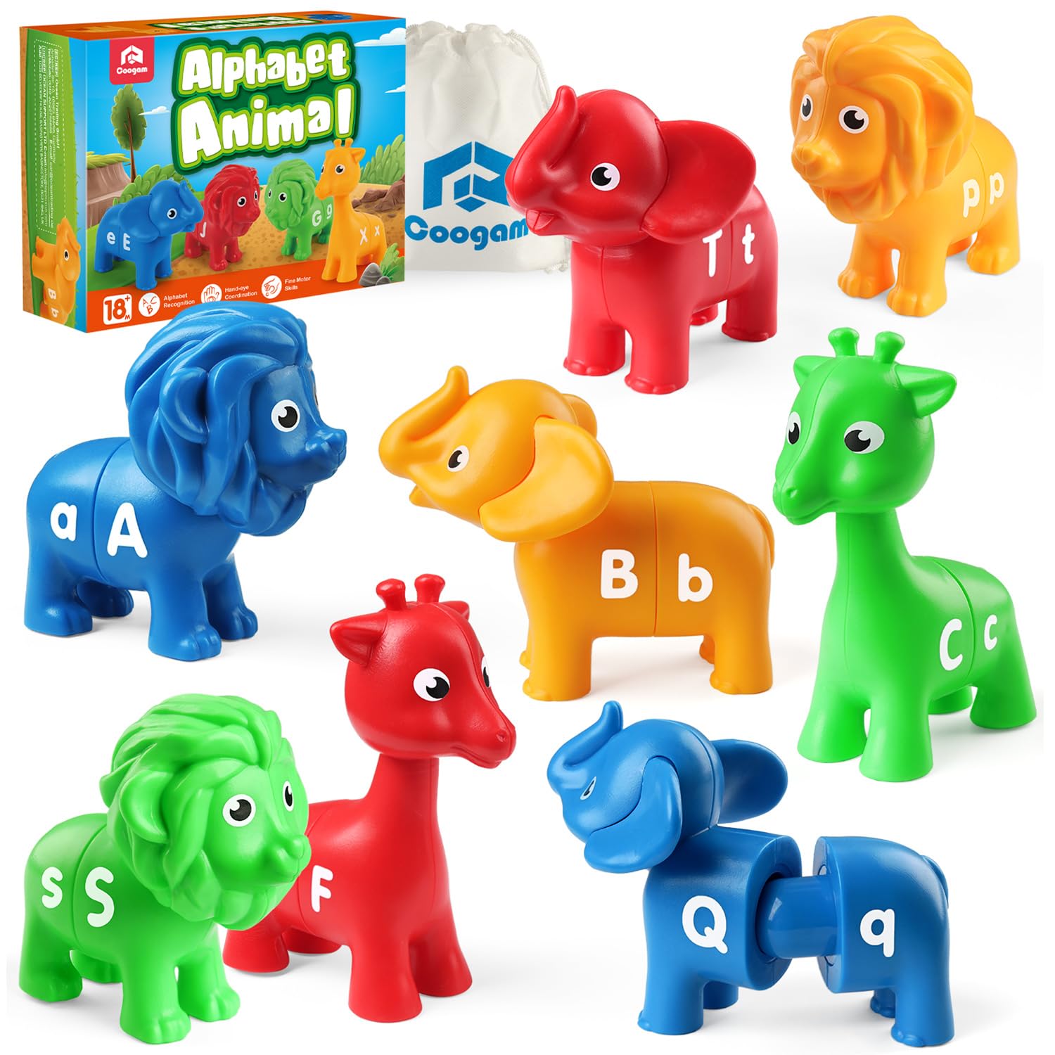 Coogam ABC letters matching lion: colorful animal pieces boost early letter recognition