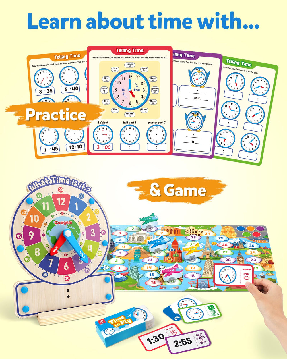 Coogam analog-digital learning clock to reinforce hours and minutes through hands-on play.