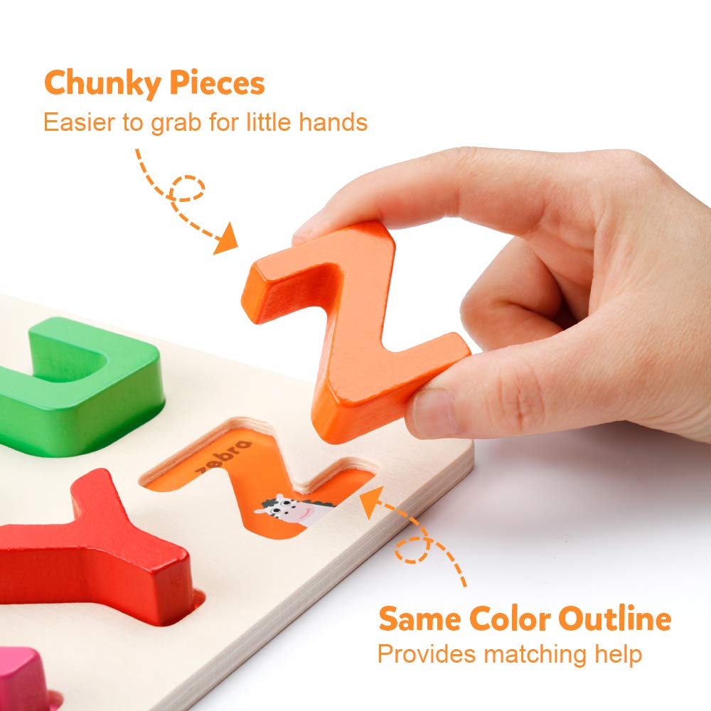 Coogam colorful letter pieces encouraging tactile sorting and fine motor practice