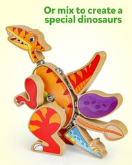Coogam color-coded dinosaur parts enable kids to mix and match creatively
