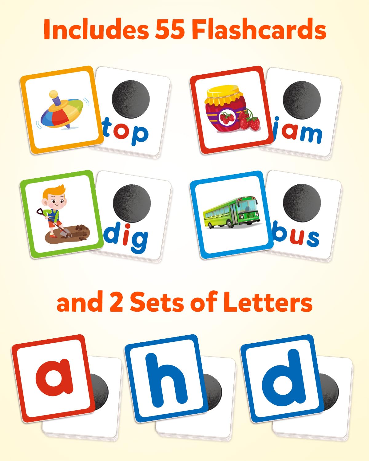 Coogam CVC Word Builder dry-erase markers for reusable handwriting