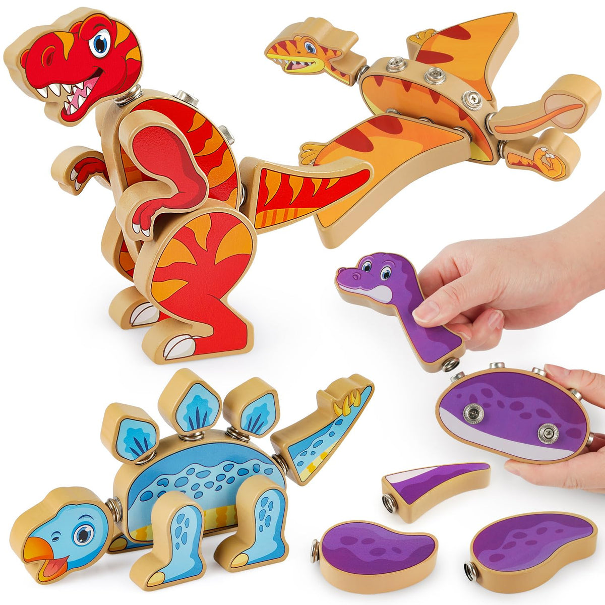 Coogam Dinosaur Snap Together assembly with four dinos inviting imaginative play