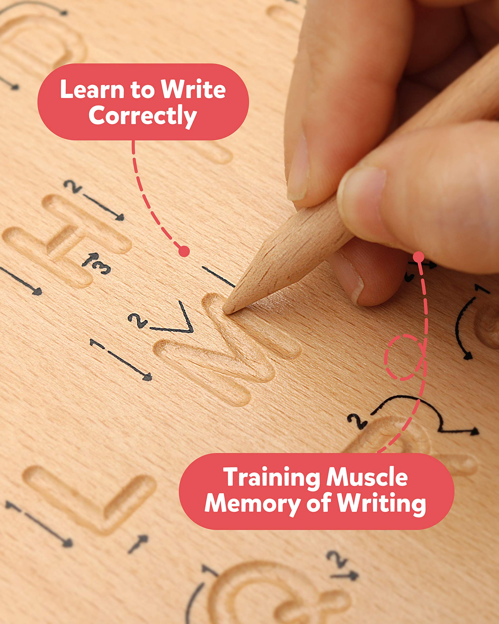 Coogam double-sided alphabet tracing board for letter practice.