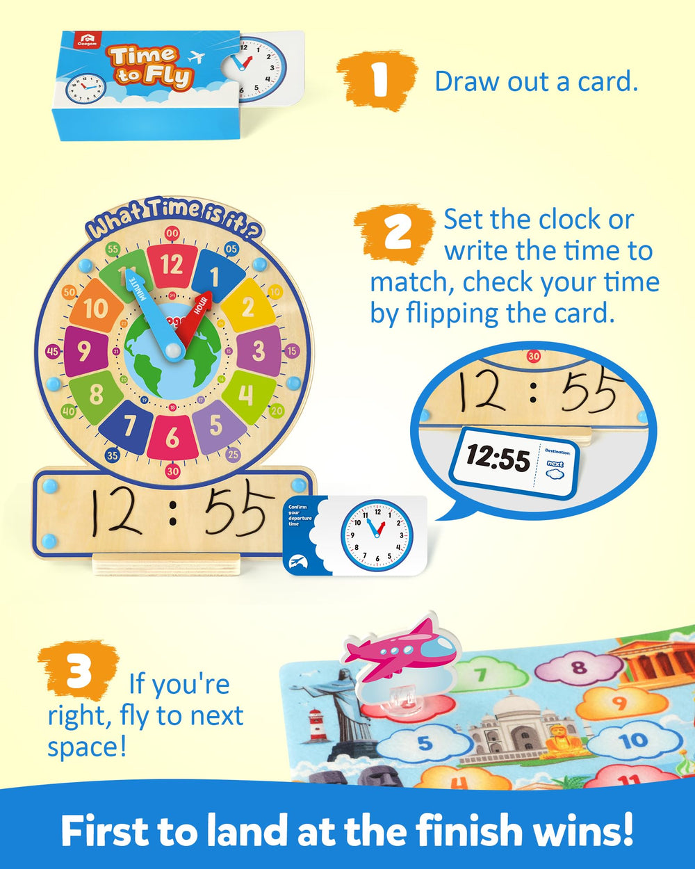 Coogam dry-erase practice cards for reusable handwriting and time-spotting drills.