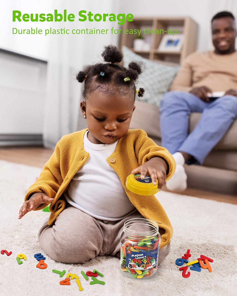 Coogam lightweight pieces fit small hands for easy counting.
