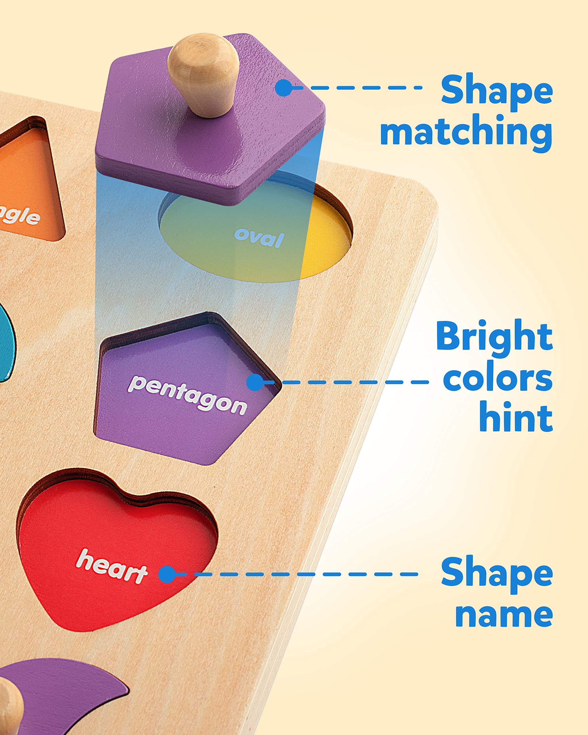 Coogam peg puzzle introduces basic geometric concepts through hands-on practice.