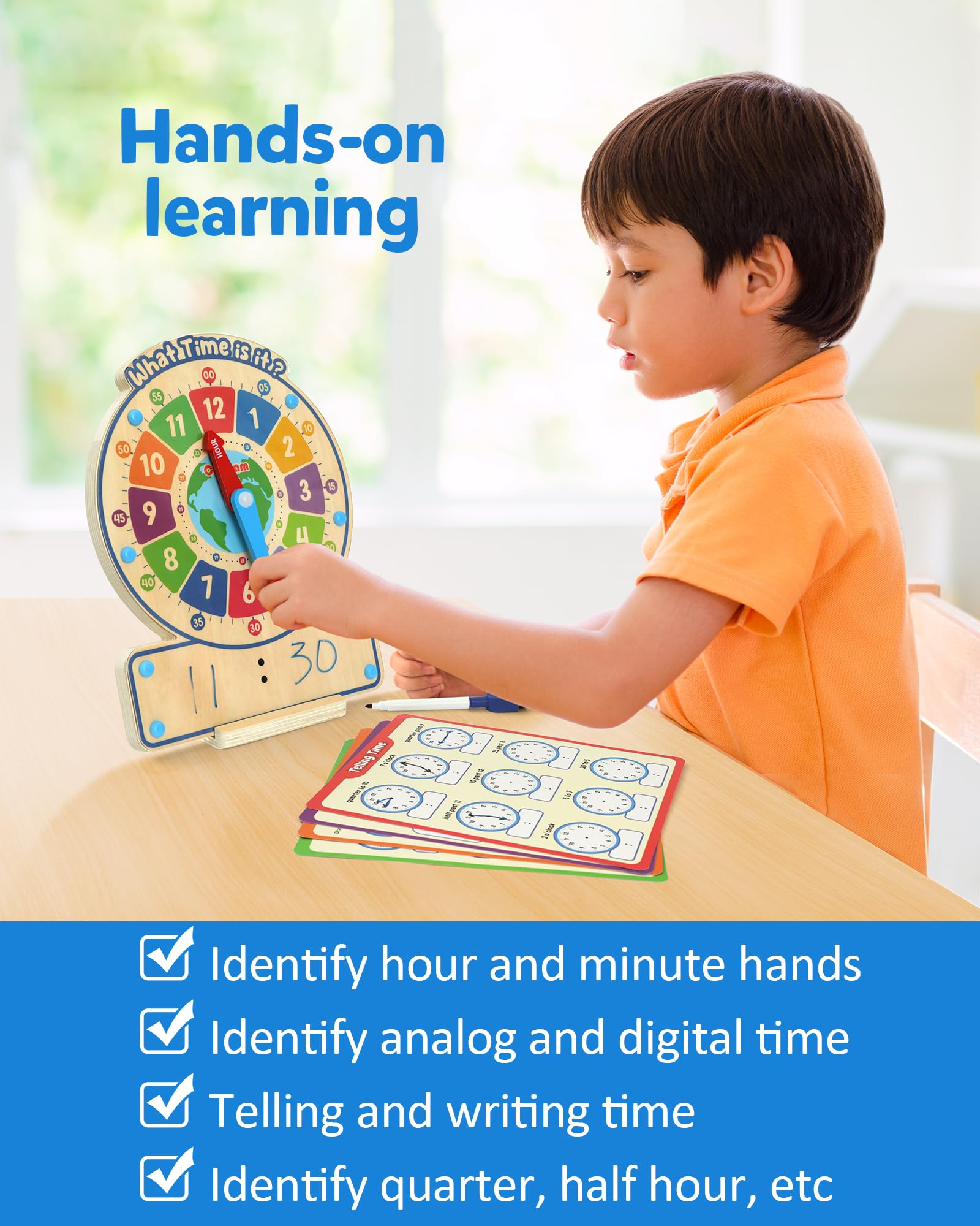 Coogam fly-telling time board game engaging 2–4 players in time literacy practice.