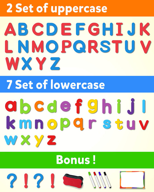 Coogam foam alphabet shows uppercase and lowercase letters for phonics learning.