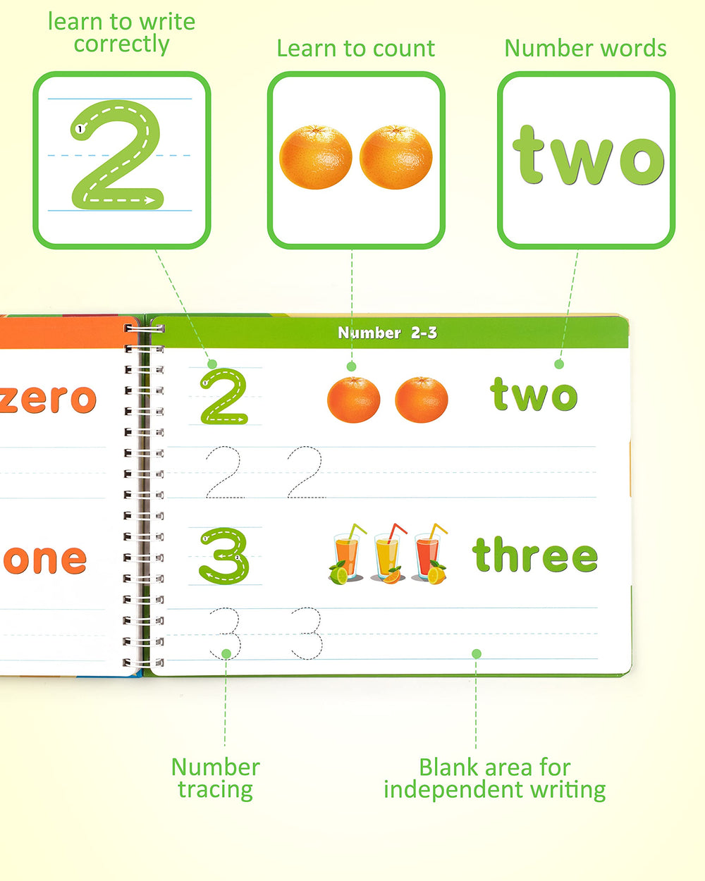Coogam Learn to Write Workbook spiral binding enables smooth page turning.