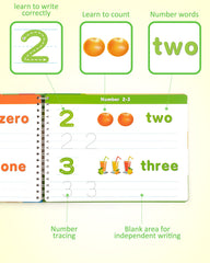 Coogam Learn to Write Workbook spiral binding enables smooth page turning.
