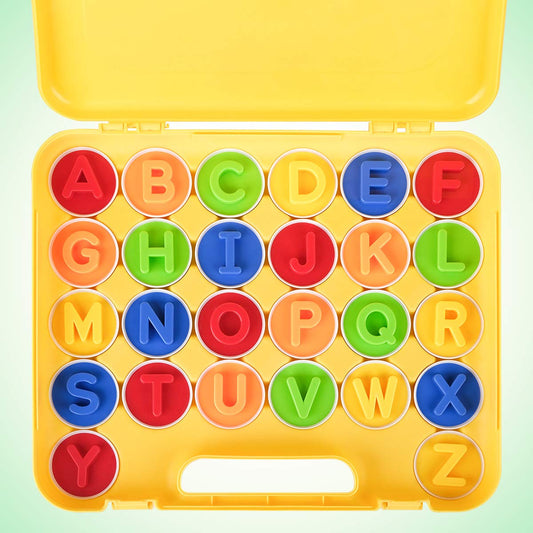 Coogam Letters Matching Eggs interior color panels reveal 26 embossed uppercase letters.