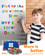 Coogam magnetic board displays letters for hands-on word building.