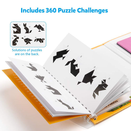 Coogam magnetic tangram pieces colorful; reduces mess during play.