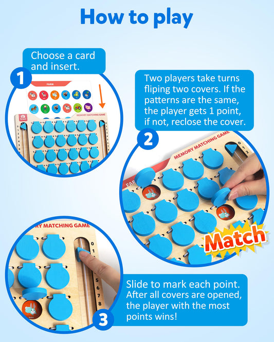Coogam memory cards with 12 themes enhance recognition and vocabulary