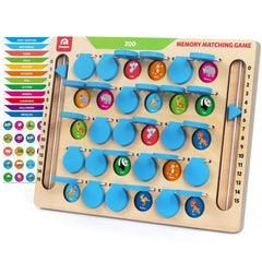 Coogam memory matching board wooden travel toy for on-the-go play