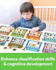 Coogam pets board encourages classification and imaginative play.