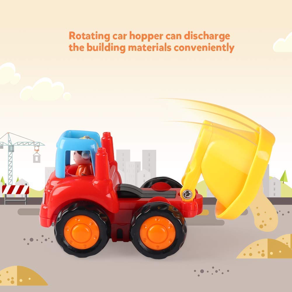 Coogam push-pull construction vehicles with bright colors for grip and play.