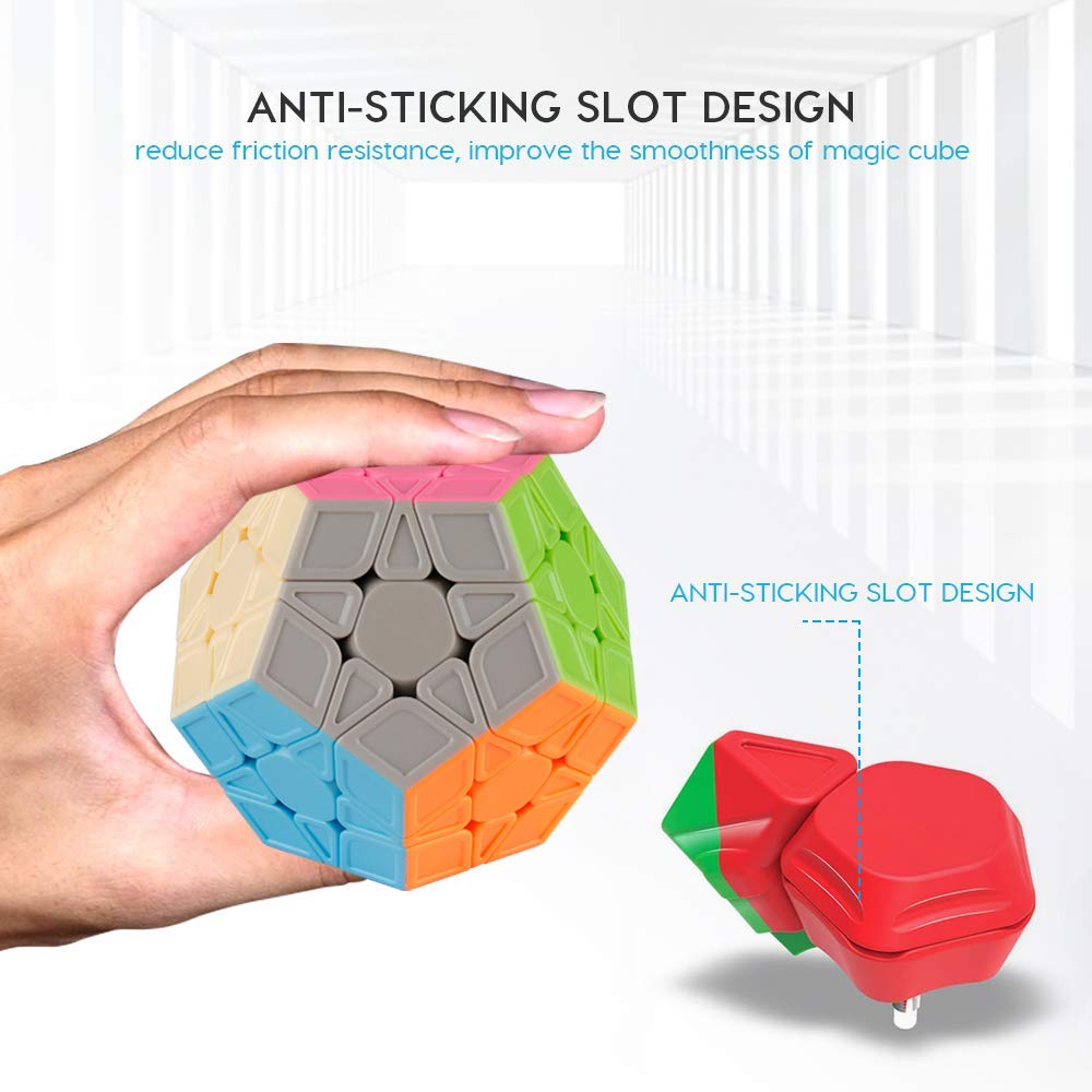 Coogam Qiyi Megaminx edge pieces highlight enhanced corner cutting and stability