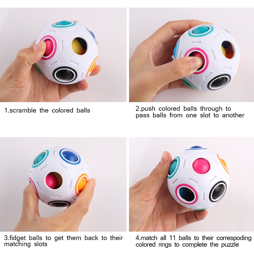 Coogam Rainbow Puzzle Ball empty circle guides color matching for coordination.