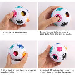 Coogam Rainbow Puzzle Ball empty circle guides color matching for coordination.