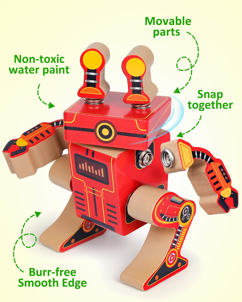 Solid wood with smooth edges and water-based paint