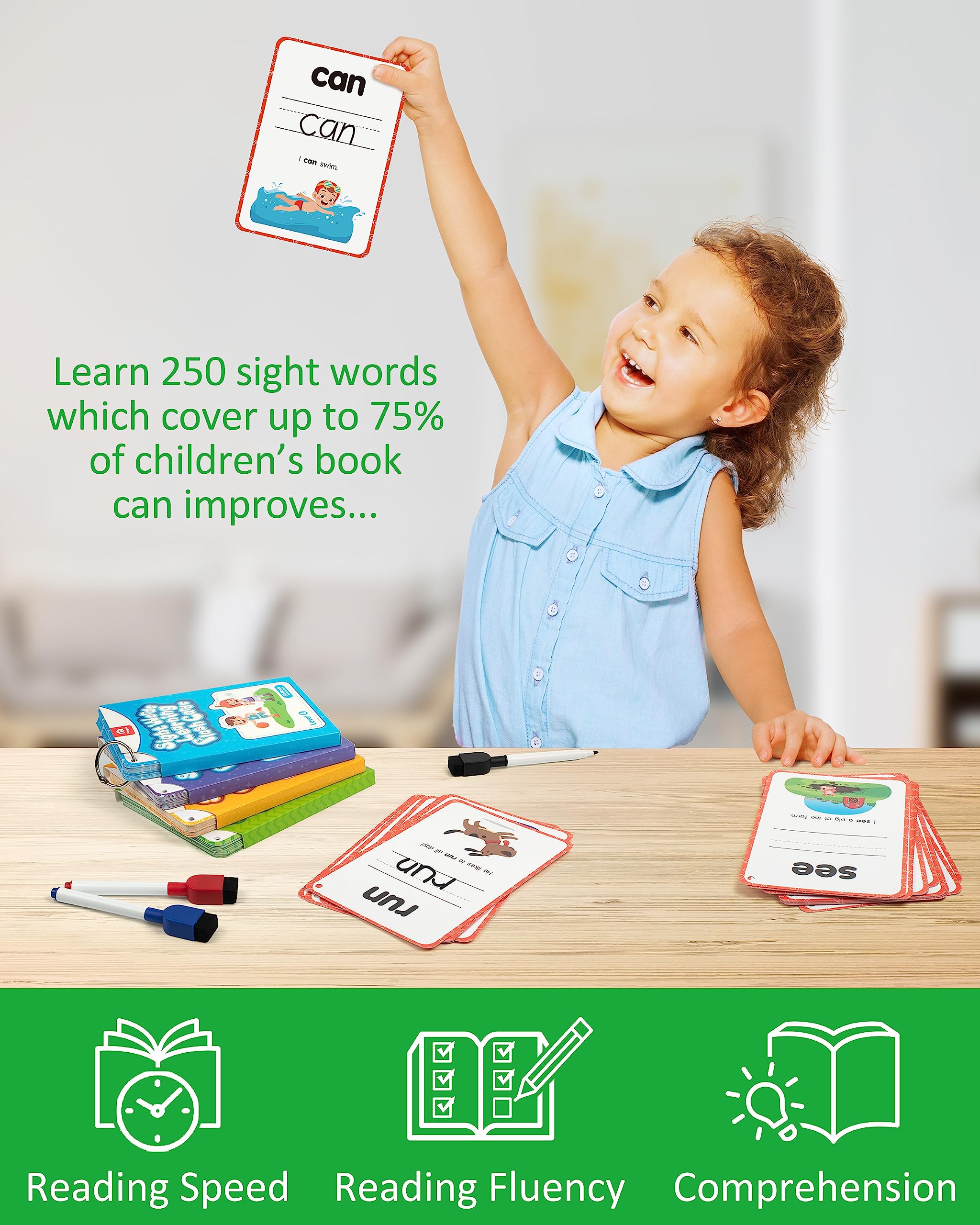 Coogam durable laminated flash cards withstand daily classroom use.