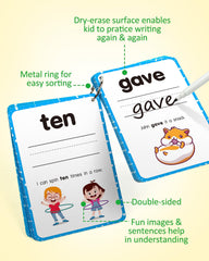 Coogam handwriting-practice cards with erasable markers boost writing fluency.