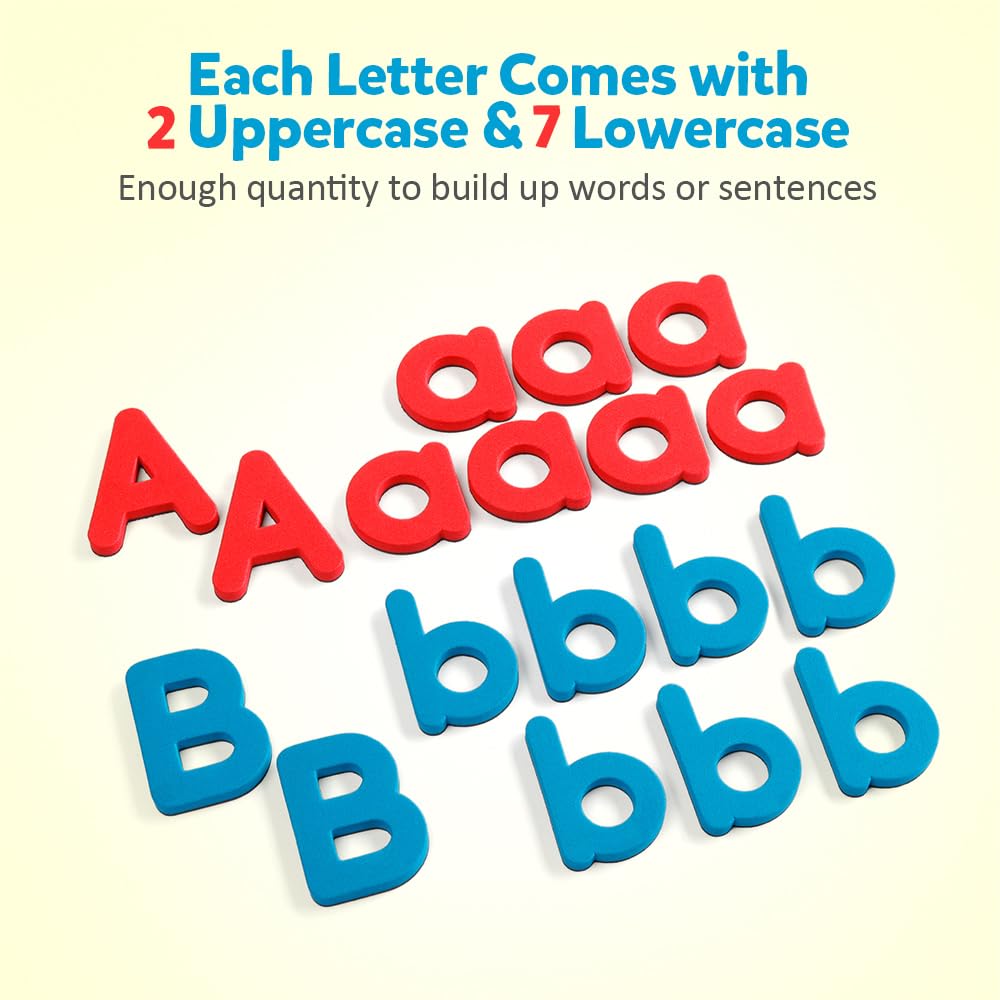Coogam two-color magnets in red and blue for easy letter recognition