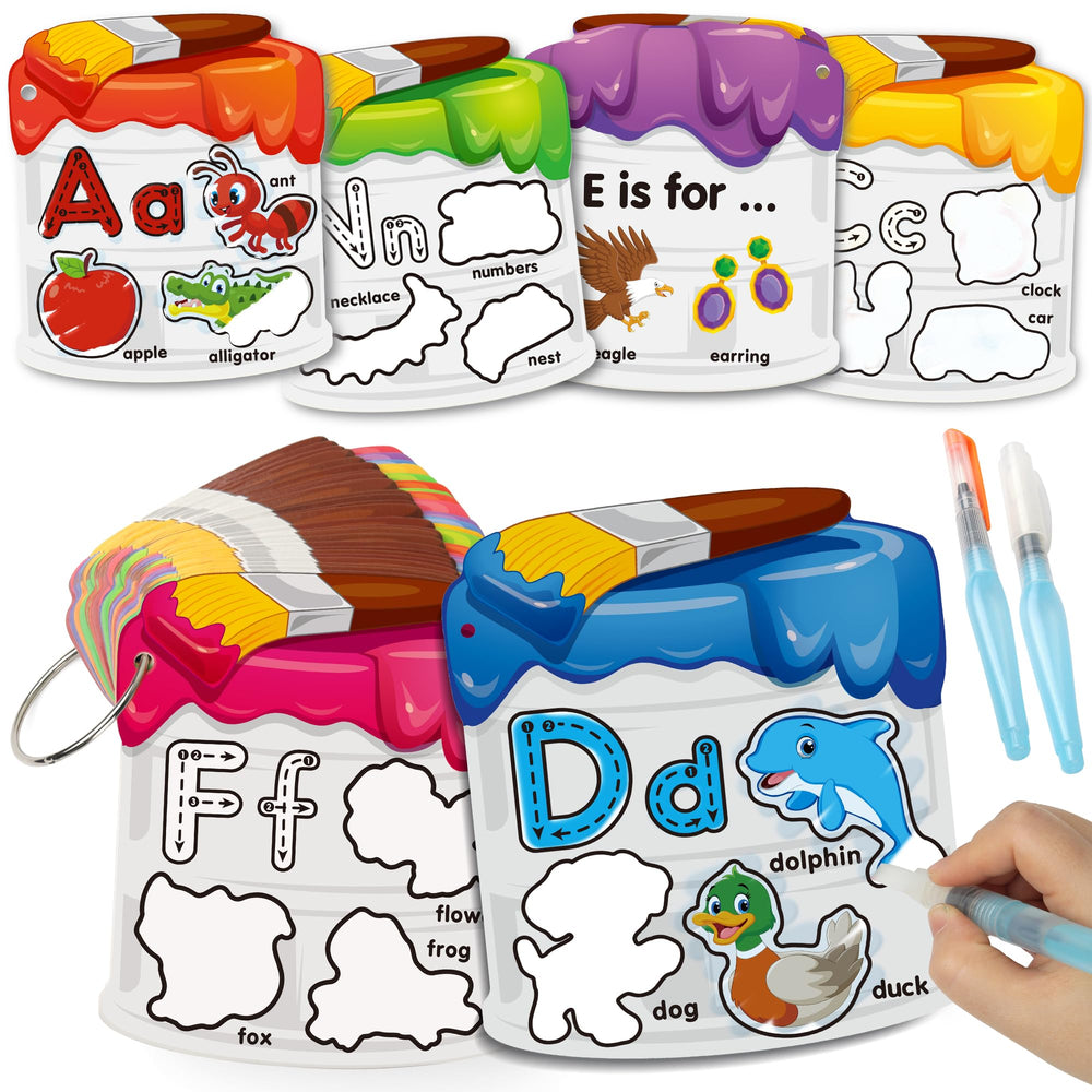Coogam water painting cards alphabet with color reveal for letter learning.