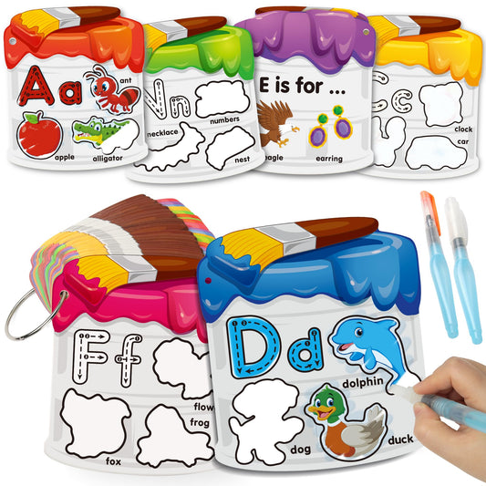Coogam water painting cards alphabet with color reveal for letter learning.