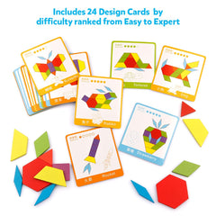 Coogam wooden pattern blocks with six shapes and colors to boost shape recognition