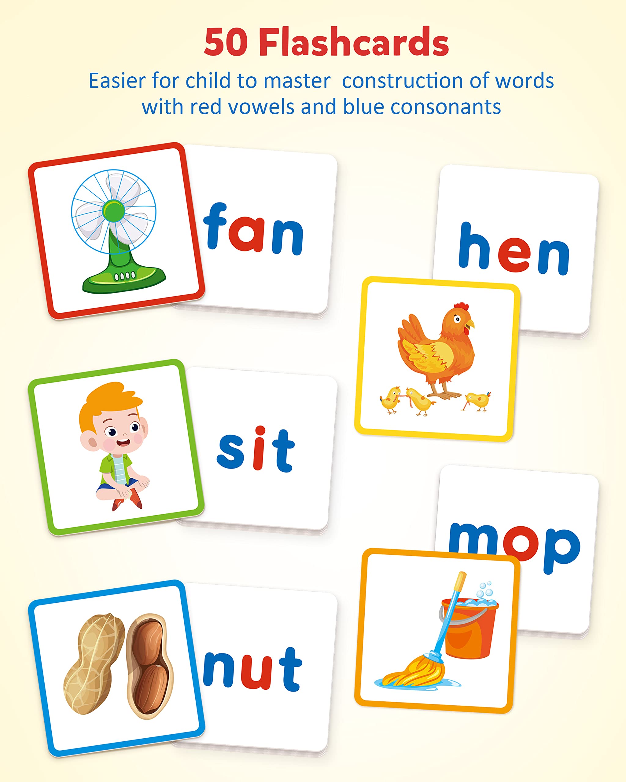 Coogam wooden spell boards for building three-letter words