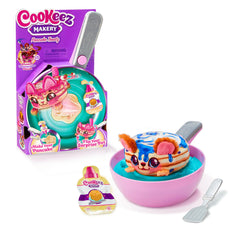 Cookeez Makery Pancake Treatz pan flip captures the interactive reveal for kids.