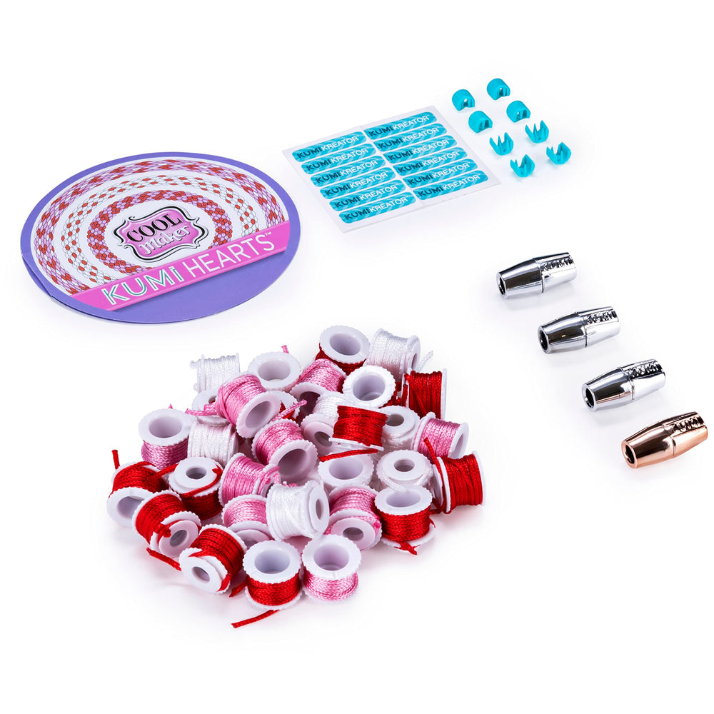 Cool Maker KumiKreator Hearts bracelets showcase vibrant colors for stylish accessories.